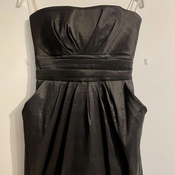 Gracie Size Large Strapless Mini Dress Black Pockets Party Minimalist We… - Picture 2 of 7